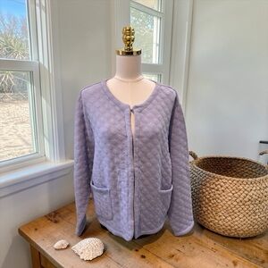 J.Crew Factory Light Lavender Quilted Jacket Hook Closure Pockets Sz 2X